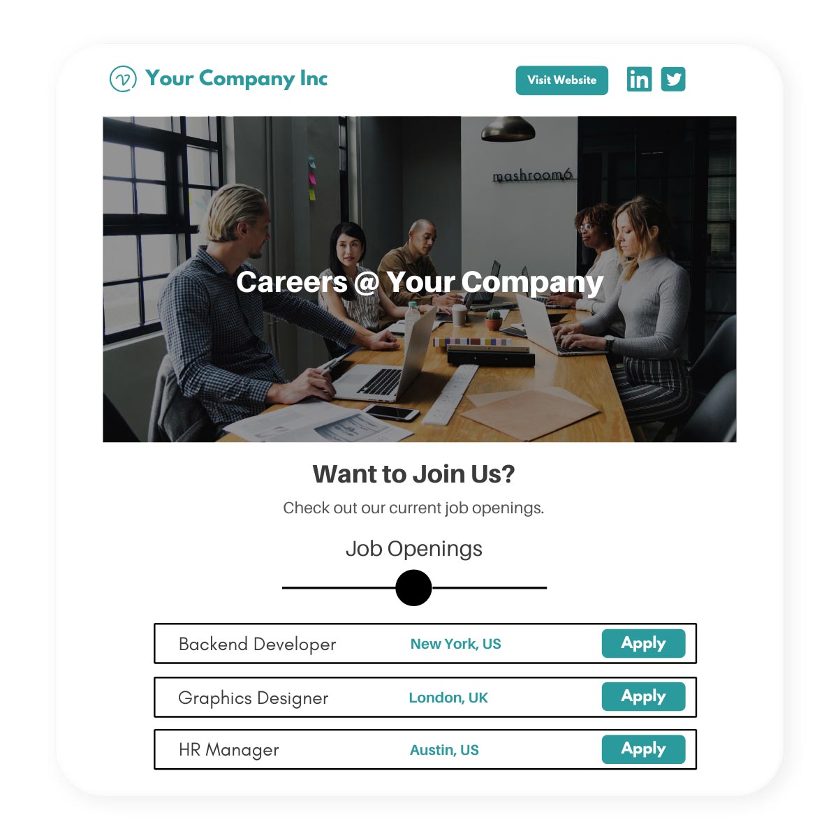 Create free branded careers page