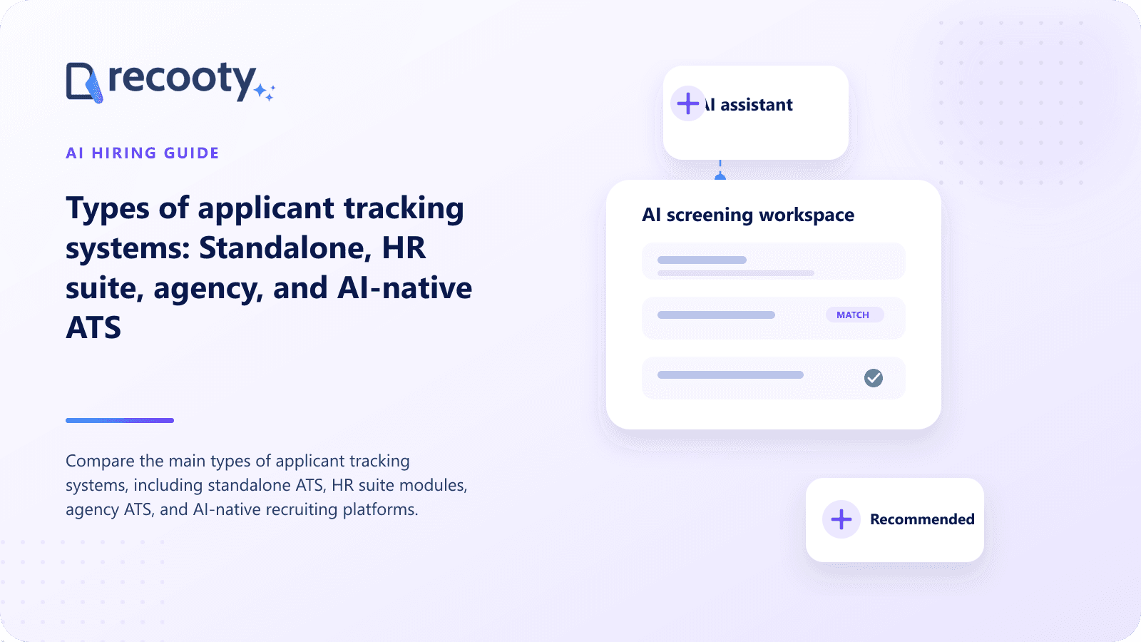 Types of applicant tracking systems: Standalone, HR suite, agency, and AI-native ATS