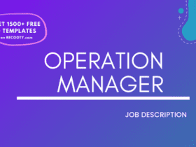 Operation manager jd, free operation manager job description, free jd, operation manager roles and responsibilities