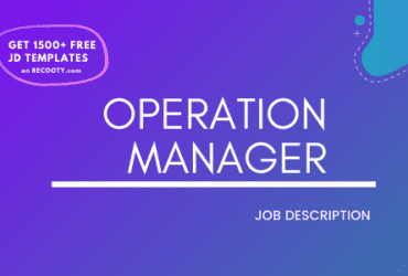 Operation manager jd, free operation manager job description, free jd, operation manager roles and responsibilities