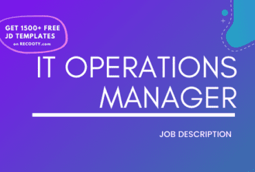 IT Operations Manager Job Description Template,IT Operations Manager JD,Free Job Description,Job Description Template,job posting
