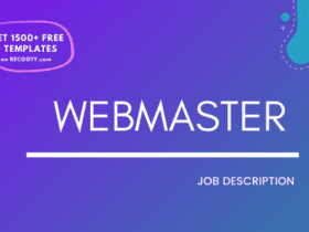 Webmaster Job Description Template, Webmaster JD,Free Job Description, Job Description Template, job posting