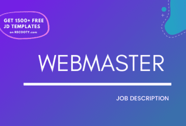 Webmaster Job Description Template, Webmaster JD,Free Job Description, Job Description Template, job posting