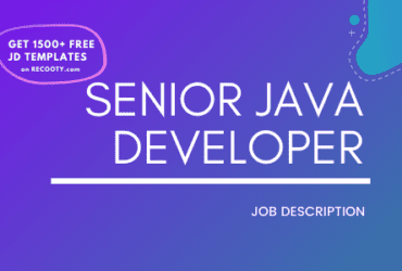Senior Java Developer Job Description Template,Senior Java Developer JD,Free Job Description,job Description Template,job posting