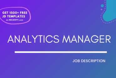 Analytics Manager Job Description Template,Analytics Manager JD,Free Job Description,Job Description Template,job posting