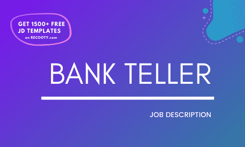 Bank Teller Job Description Template - Recooty Blog