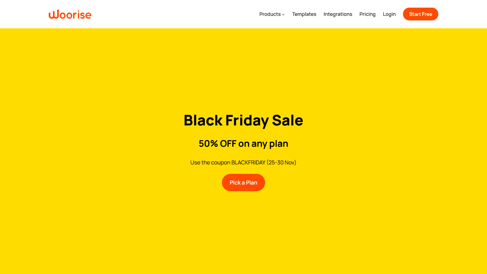 Woorise Black Friday Sale