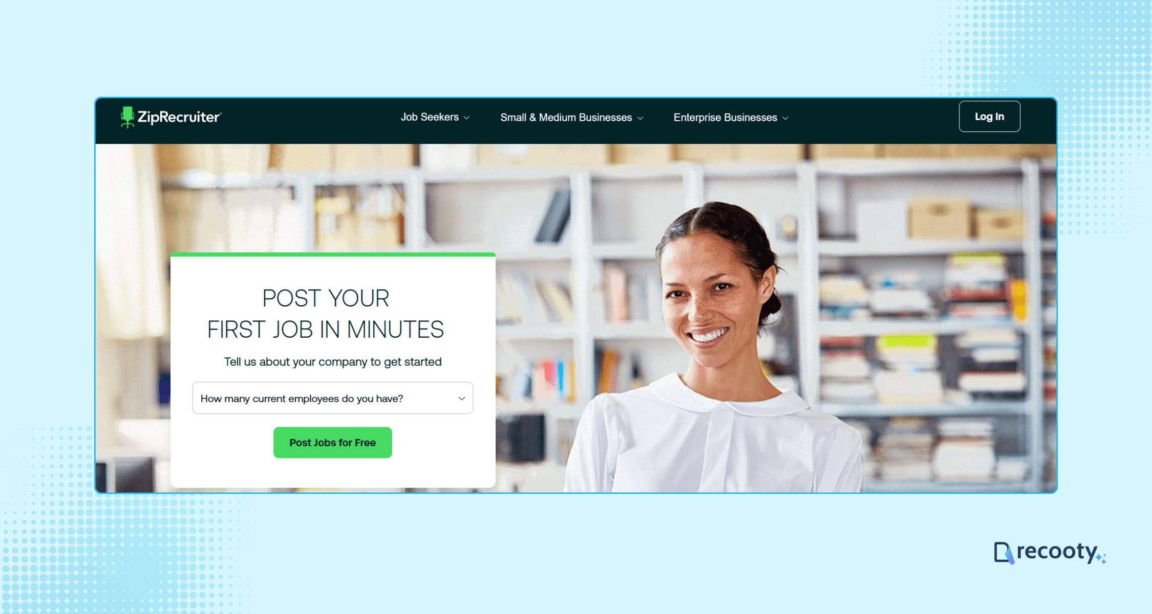 Access post a job page of ziprecruiter