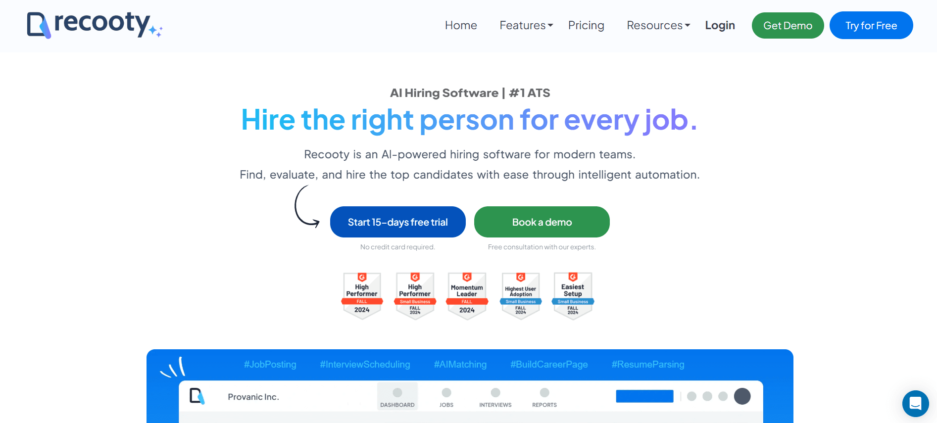 Home Page Recooty - Top 7 Applicant Tracking Systems (Ats) Of Usa In 2025 Home Page Recooty