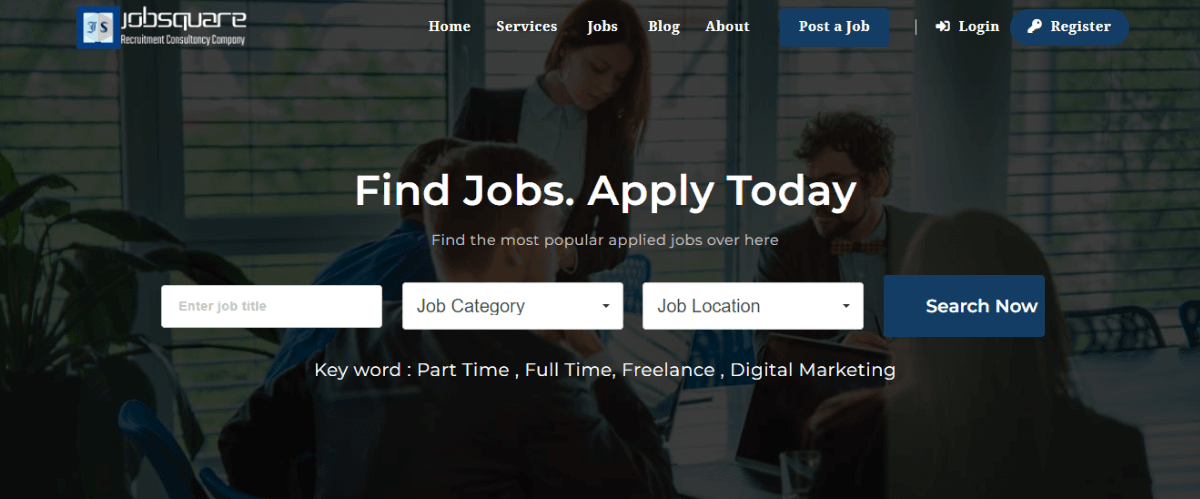 JobSquare web page