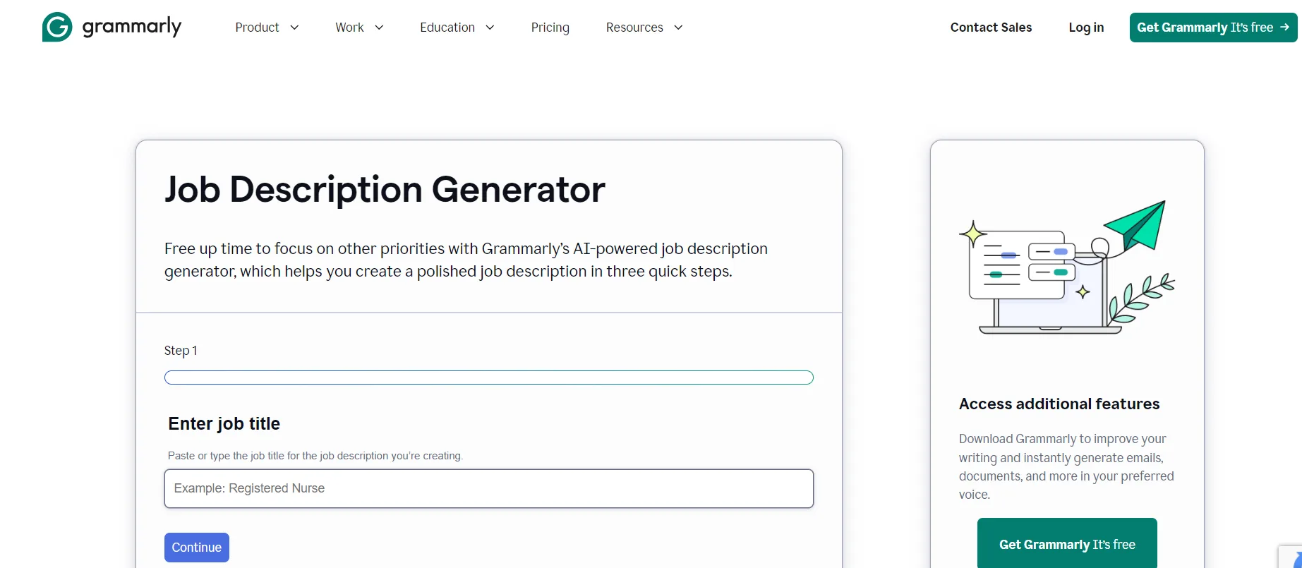 Grammarly Job Description Generator