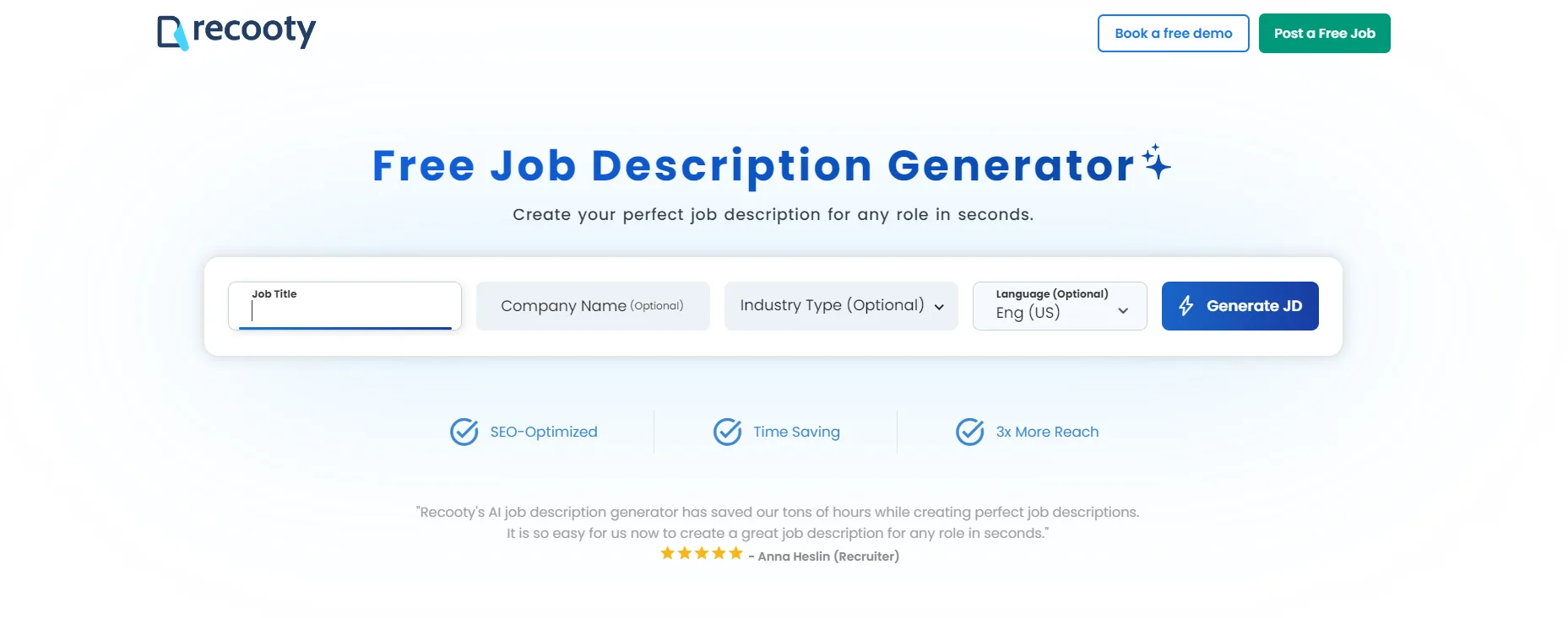 Recooty&Amp;Apos;S Ai Powered Job Description Generator