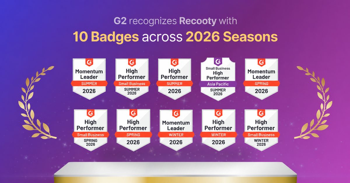 G2 recognizes Recooty with 10 badges across 2026 seasons
