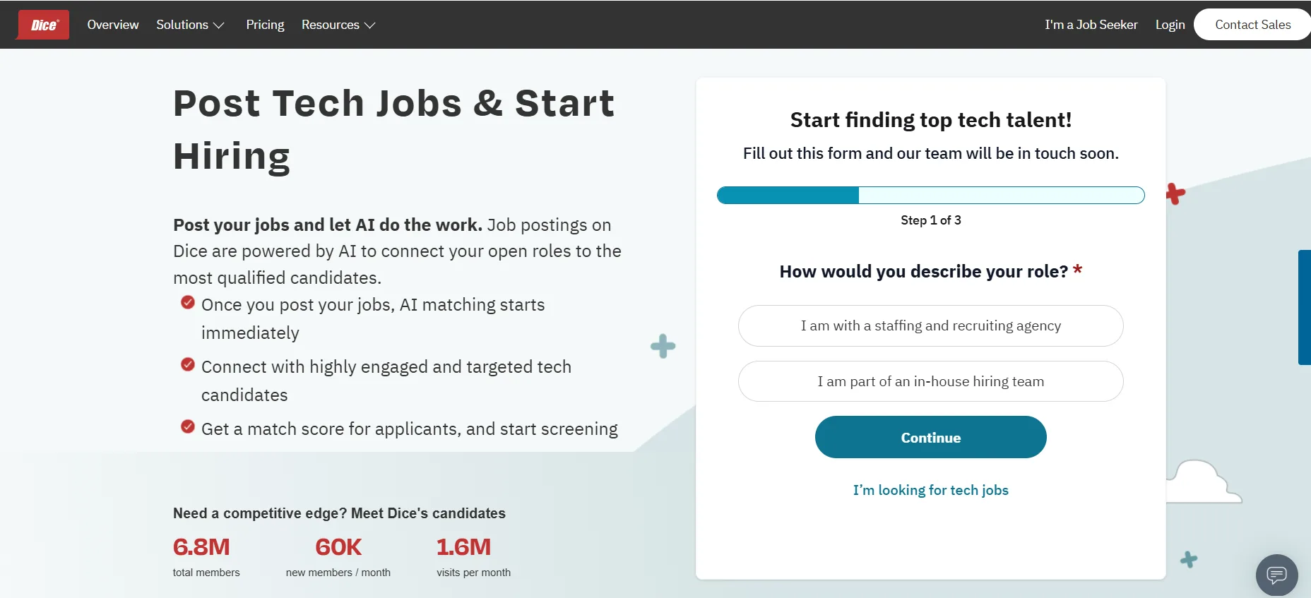 Dice job posting