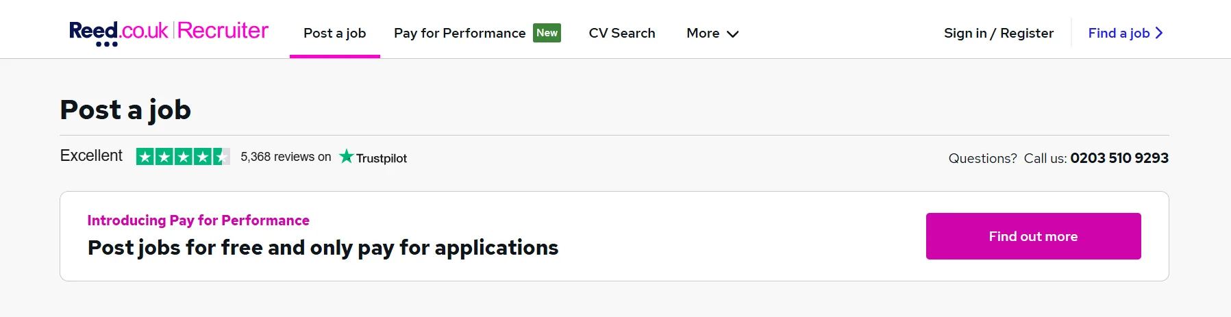 Reed job posting